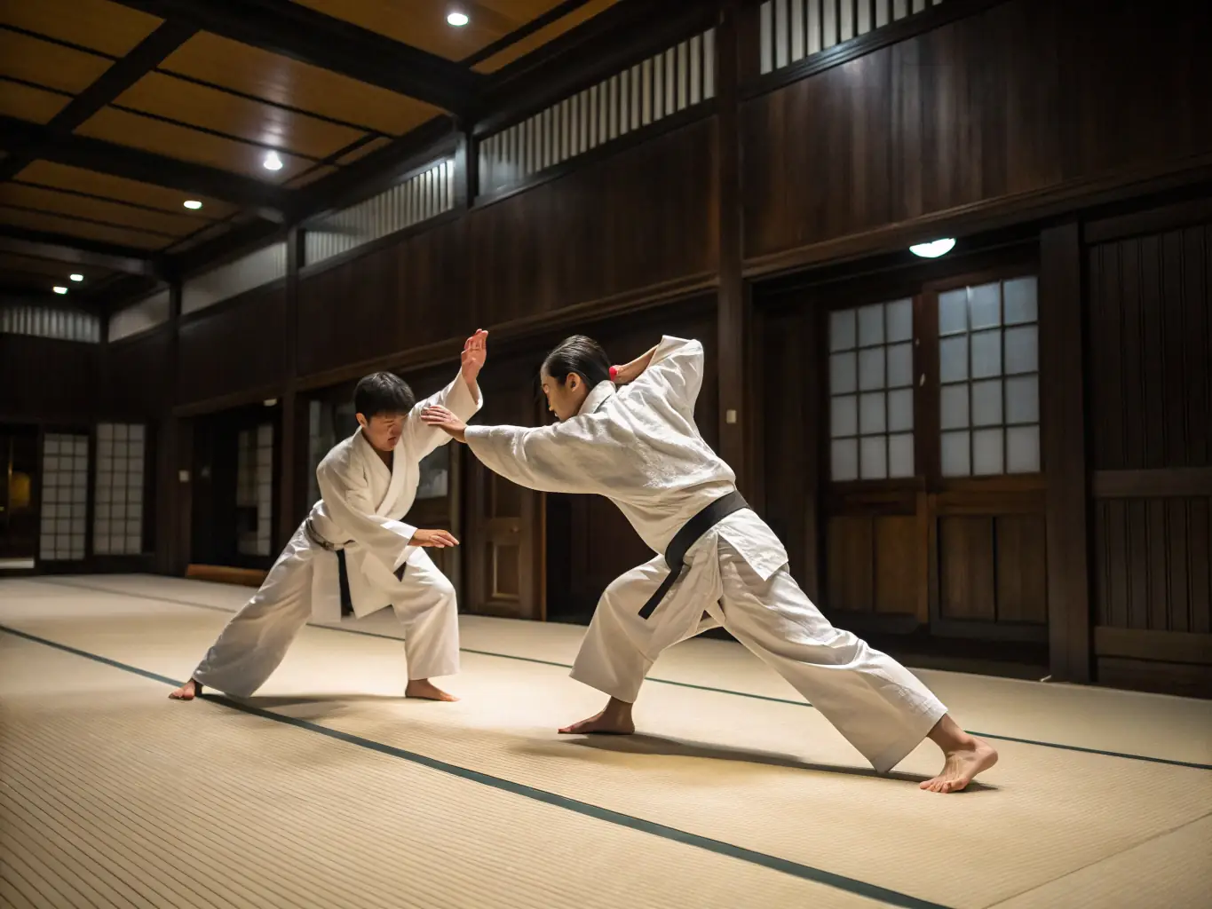 A vibrant image capturing the energy and excitement of an Aikido event, such as a demonstration, competition, or social gathering. The photo should highlight the community spirit and camaraderie among members.
